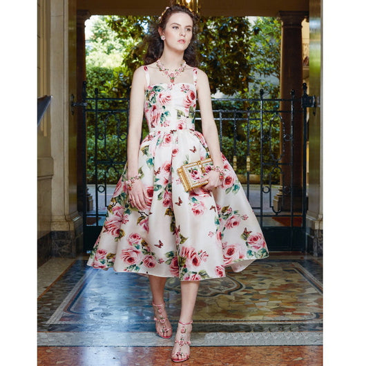 Vestido Voluminoso con Estampado de Rosas - Image 4