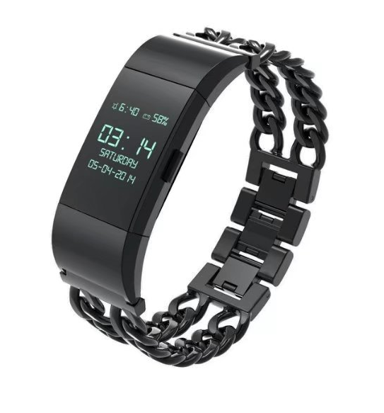Correa Doble Cadena de Acero Inoxidable para Fitbit Charge 2 - Image 6