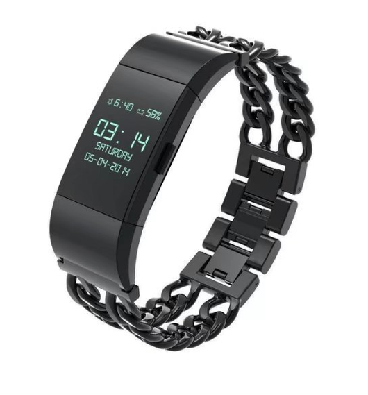 Correa Doble Cadena de Acero Inoxidable para Fitbit Charge 2 - Image 6