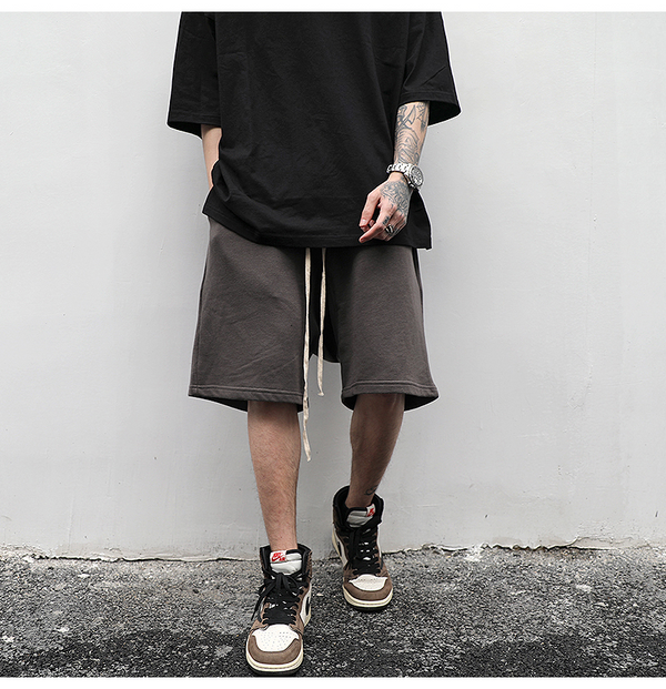 Shorts Deportivos de Tela Terry con Cintura Ancha