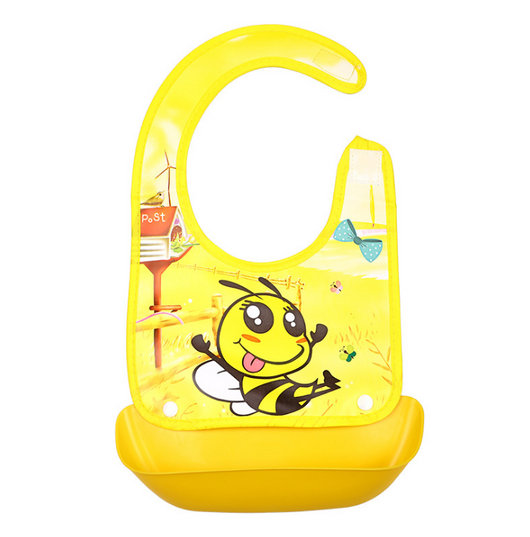 Babero infantil impermeable con bolsillo coleccionable de silicona - Image 18