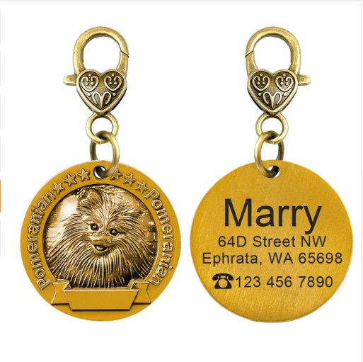 Placa de Identidad Personalizada para Perros - Grabado Personalizado Antimaterial Bronce - Image 12