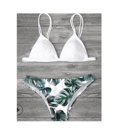 Bikini Reversible con Estampado de Hojas Doble Cara - Image 3