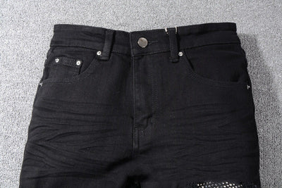 Jeans Negros con Detalles de Bigotes de Gato - Image 4