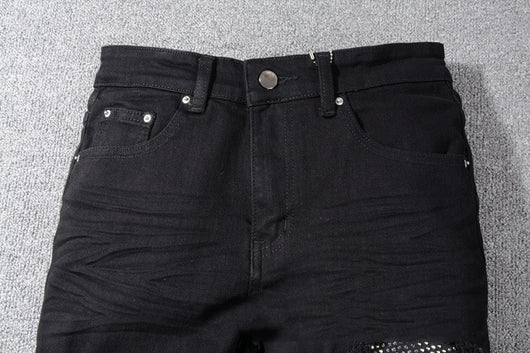 Jeans Negros con Detalles de Bigotes de Gato - Image 4