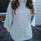 Blusa Casual de Cuello Alto con Estampado a Rayas para Mujer