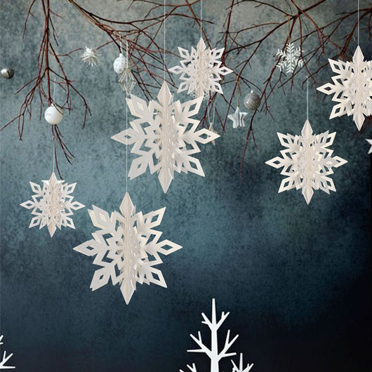 Set 6 Adornos Navideños 3D Recortables Copo de Nieve - Decoraciones Colgantes para Árbol y Hogar - Image 8