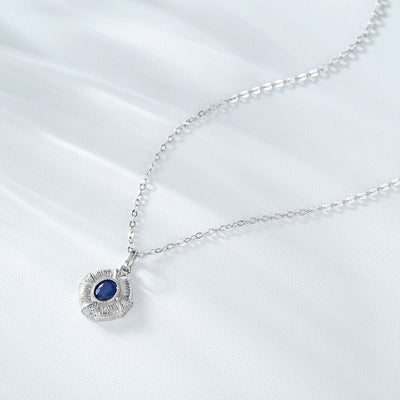 Collar Colgante de Zafiro Retro en Plata S925 - Cadena de Estilo Clásico - Image 11