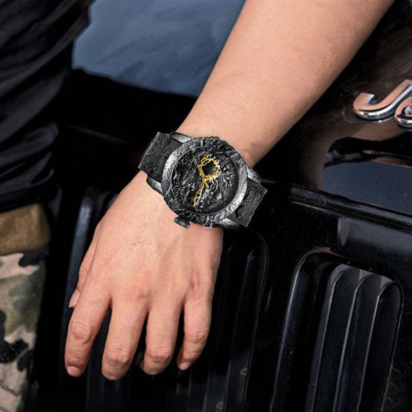 Reloj de Moda Creativa con Dragón para Hombre