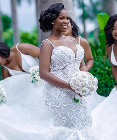 Vestido de Novia Sirena Africano con Encaje Calado - Image 5