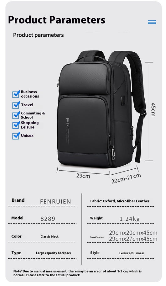 Mochila Ejecutiva de Gran Capacidad Multifuncional para Negocios - Image 8