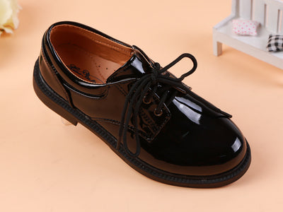 Zapatos Escolares de Cuero Niño Estilo Británico Blanco y Negro - Image 8