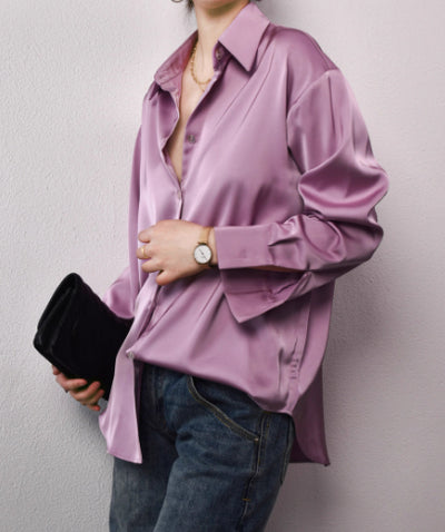 Camisa Oversize Suelta con Hombros Caídos de Lujo y Caída Elegante - Image 13
