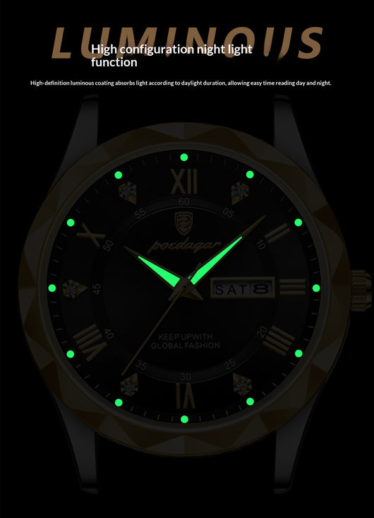 Reloj para Hombre con Correa de Cuero y Movimiento de Cuarzo - Image 12