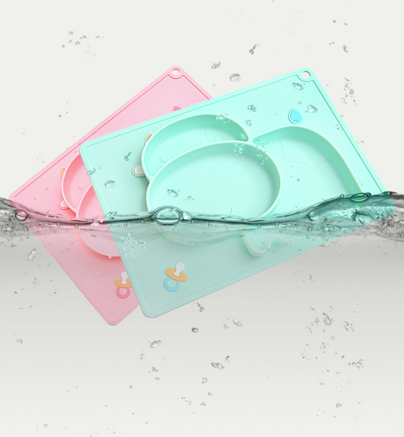 Plato de Silicona con Ventosa para Bebés - Cuenco de Aprendizaje Divertido
