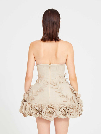 Vestido Floral Hombros Descubiertos Efecto Reductor Cintura Ajustada - Image 14
