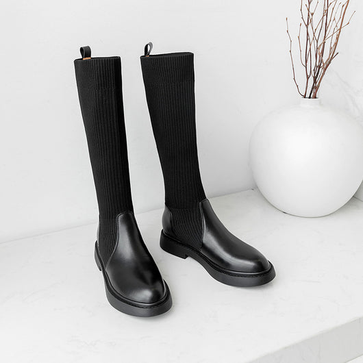 Botas de Punto Elástico para Mujer - Estilo Influencer Versátil - Image 5