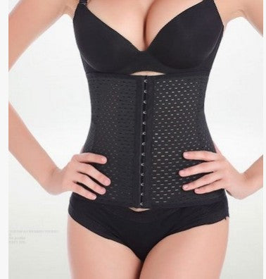 Beige steel-boned waist trainer corset with a hook-and-eye front closure and perforated, breathable fabric. - Image 2