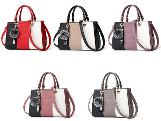 Bolso Crossbody Patchwork con Detalles de Pelotitas - Bolsa Mensajero Elegante para Mujer - Image 5
