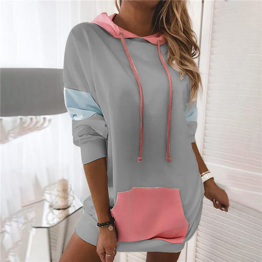 Sudadera con Capucha y Costuras Contrastantes para Mujer - Image 23