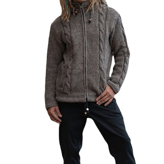 Suéter de Hombre Otoño Invierno Color Sólido - Image 10