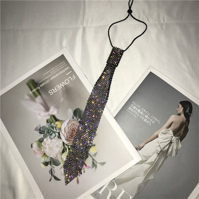 Blusa Elegante con Corbatín de Strass Brillante para Mujer - Image 10