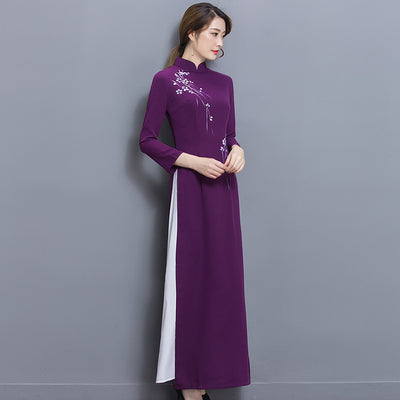 Vestido Cheongsam Largo Retro Elegante para Mujer - Estilo Tradicional Chino - Image 3
