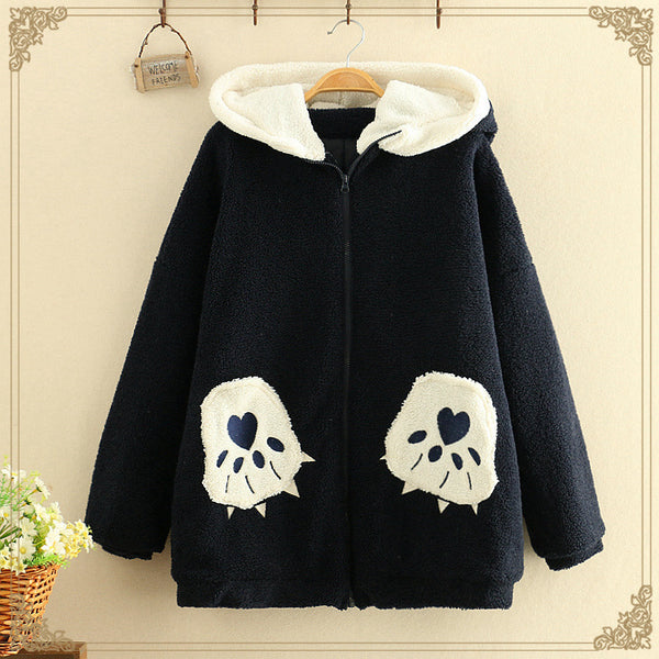 Chaqueta Acolchada de Algodón y Cachemira Estilo Universitario