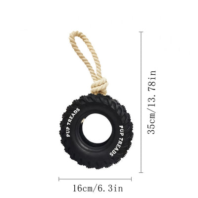 Juguete Interactivo para Perros Medianos y Grandes - Cuerda de Tracción con Llanta de Goma y Dispensador de Premios - Image 6
