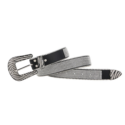 Cinturón de Diamantes con Patrón Cebra para Mujer - Image 11