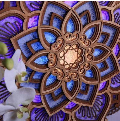 Lámpara LED Mandala para Yoga - Luz Nocturna Relajante - Image 6