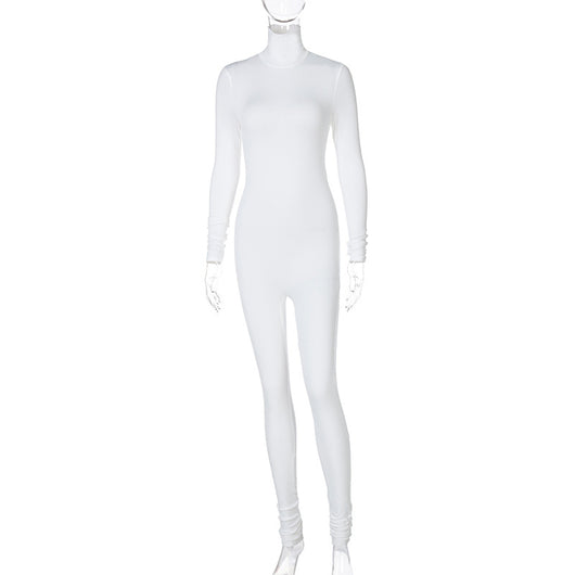 Enterizo Deportivo Ajustado de Color Liso para Fitness - Image 2