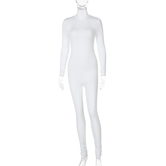 Enterizo Deportivo Ajustado de Color Liso para Fitness