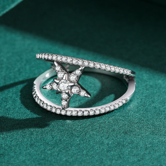 Anillo de Plata Esterlina 925 con Pentágrama y Diamantes - Image 4