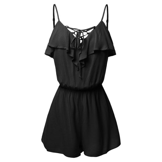 Blusa Casual sin Mangas Talla Grande con Frente Superpuesto y Volante - Image 4