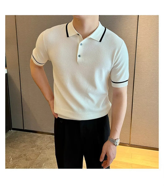 Camisa Suelta de Punto Casual para Hombre - Manga Corta Cómoda - Image 18