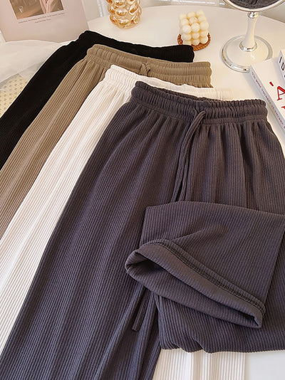 Pantalones Casuales Cintura Alta con Cordón Ajustable Mujer - Image 8