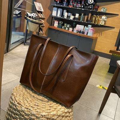 Bolso Tote de Cuero Encerado para Mujer - Bolsa de Hombro Elegante y Versátil - Image 5