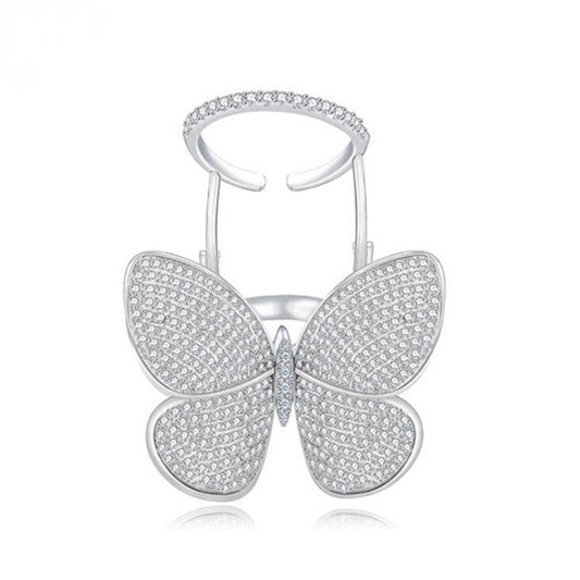 Anillo Mariposa con Cristales Brillantes
