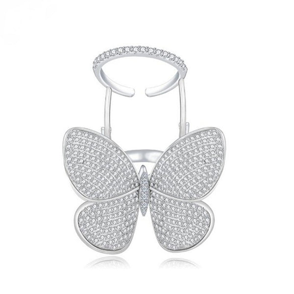 Anillo Mariposa con Cristales Brillantes