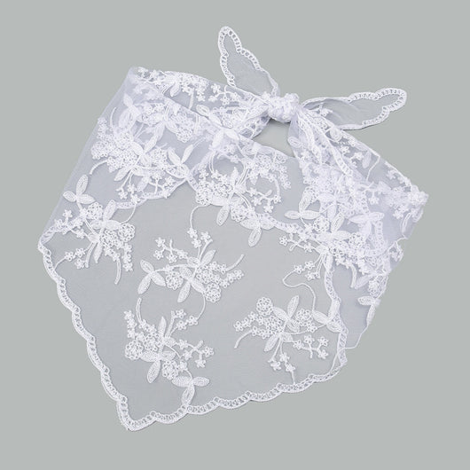 Velo de Novia con Encaje Floral Triangular - Accesorio Nupcial Elegante - Image 15