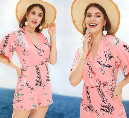 Enterizo Corto Casual con Escote Profundo y Estampado - Image 10