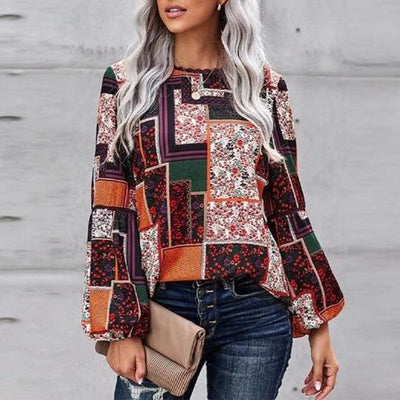 Blusa con Mangas Abullonadas Estampada - Image 6