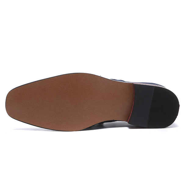 Zapatos de Cuero Satinado con Punta Afilada
