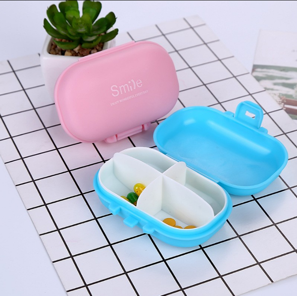Pastillero Portátil Macaron 4 Compartimentos - Organizador de Medicinas Compacto