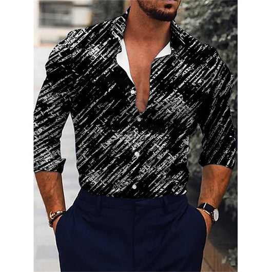 Camisa de Manga Larga con Estampado Degradado 3D - Image 38