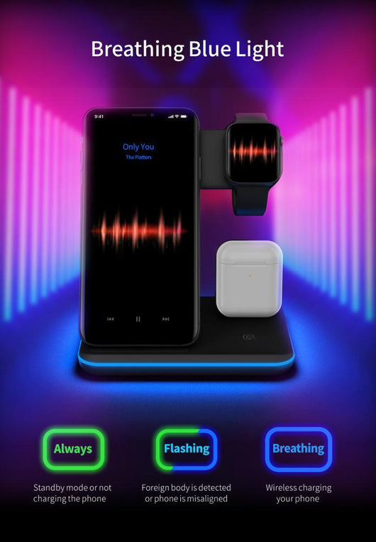 Cargador Inalámbrico 3 en 1 para Teléfono, Reloj y Auriculares - Image 6