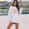 Playera Deportiva Suelta de Cuello Redondo y Manga Larga para Mujer