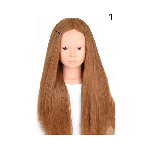 Cabeza de Práctica para Peluquería con Cabello Natural