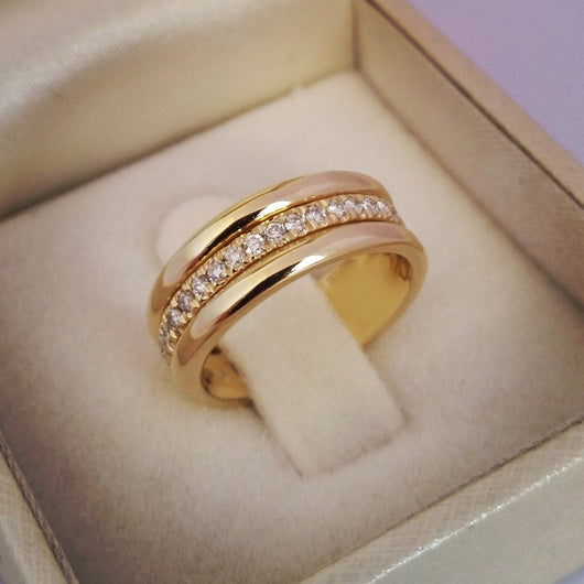 Anillo de Moda Dorado con Rhinestones Plateado en Cobre - Image 8